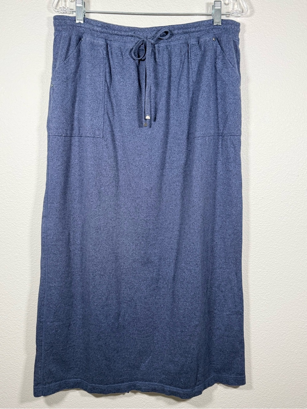 Liz Claiborne Navy Drawstring Midi Skirt